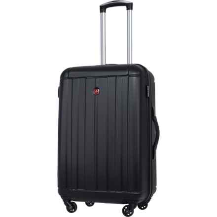 Swiss Gear 25” 6297 Spinner Suitcase - Hardside, Expandable, Black in Black