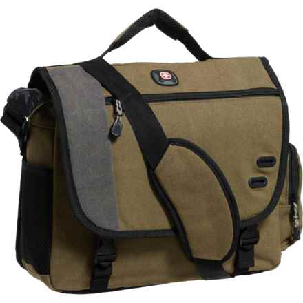 Swiss Gear Zinc Laptop Messenger Bag - 14” in Green/Grey