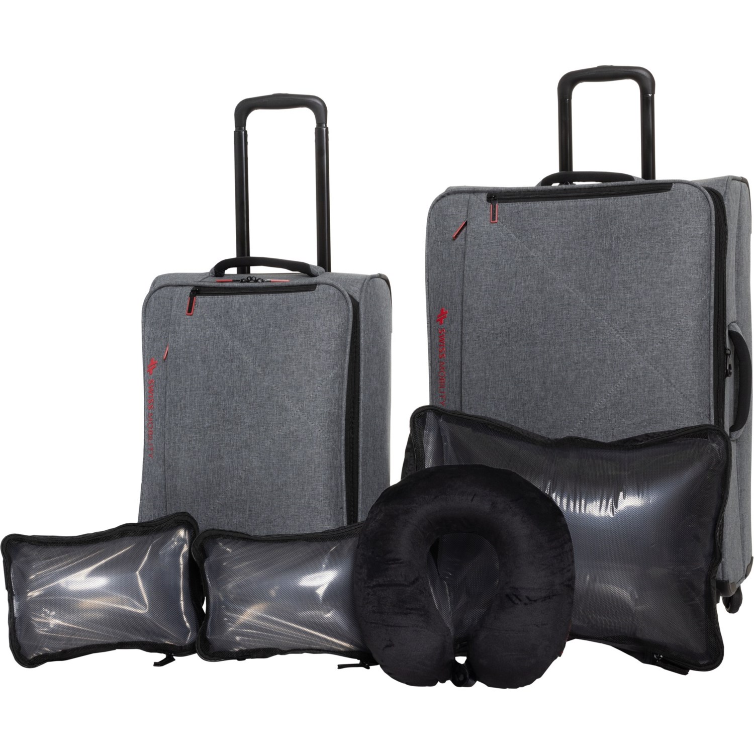 (取寄) ラゲージ セット - 6-ピース, ソフトサイド, チャコール Swiss Mobility YYZ Luggage Set - 6-Piece, Softside, Charcoal  Charcoal Swiss Mobility YYZ Luggage Set - 6-Piece, Softside, Charcoal