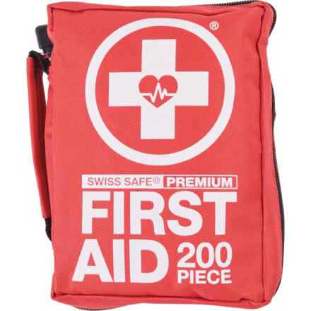 SWISS SAFE Professional First Aid Kit - 200-Piece in Red/White