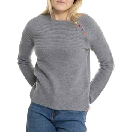 Tabitha Webb Double-Links Button Yoke Sweater - Lambswool in Sky Grey