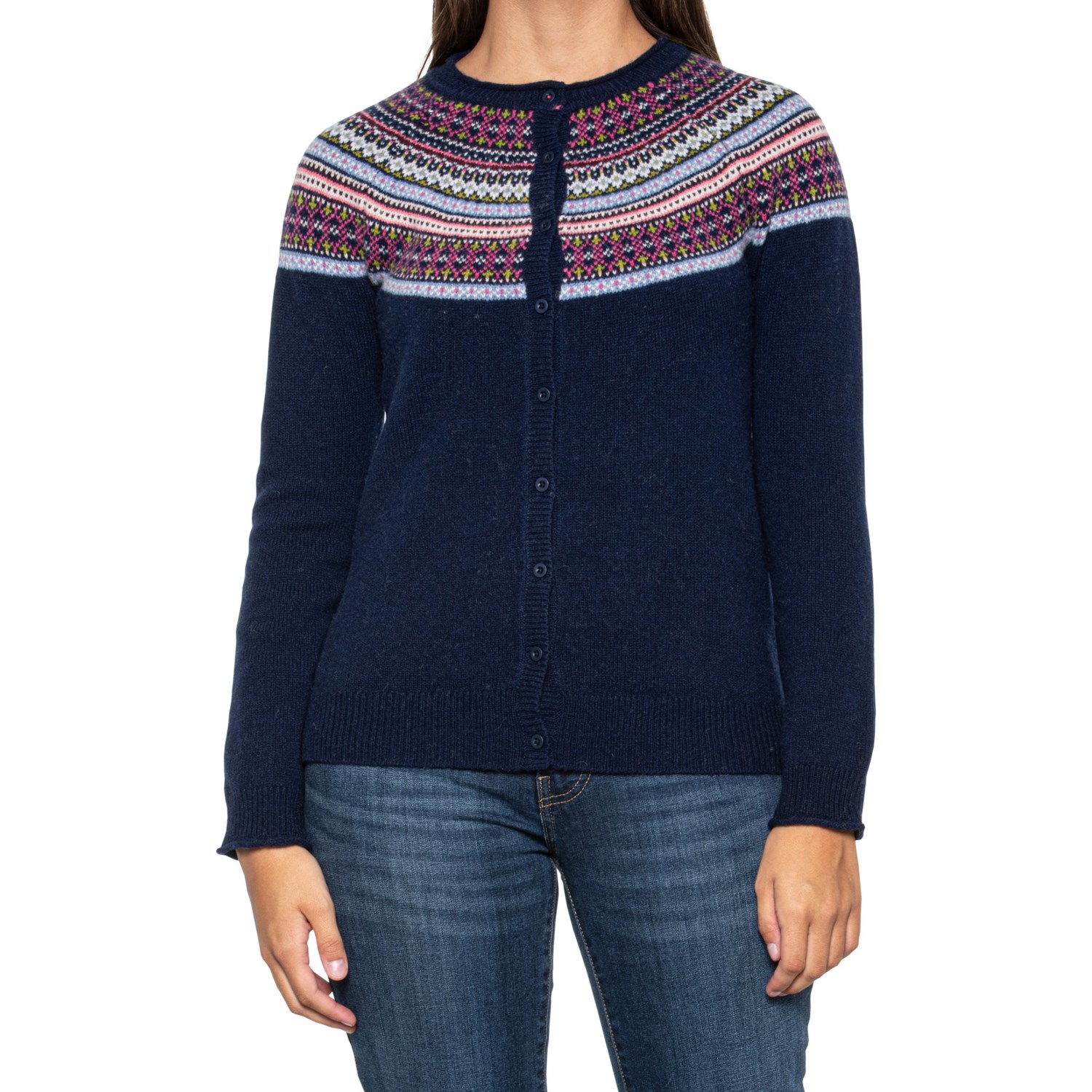 Lambswool Blend Fair Isle Cardigan