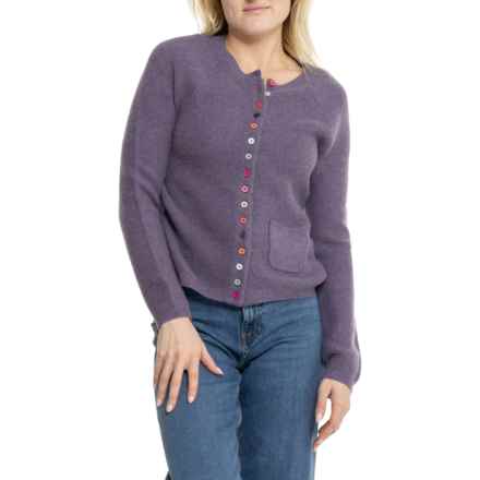 Tabitha Webb Links Raglan Cardigan Sweater - Lambswool in Frosted Grape