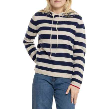 Tabitha Webb Stripe Hoodie - Lambswool in Navy Stripe