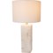 3JPJY_3 Table Lamp Alabaster Square Lamp with Nightlight Base - 27”