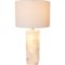 3JPJY_4 Table Lamp Alabaster Square Lamp with Nightlight Base - 27”