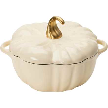 Tabletop Unlimited Covered Pumpkin Cast Iron Dutch Oven - 4 qt. in Cream