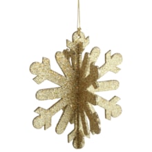 Tag Glittered Snowflake Ornaments - Set of 12 in Gold - Closeouts