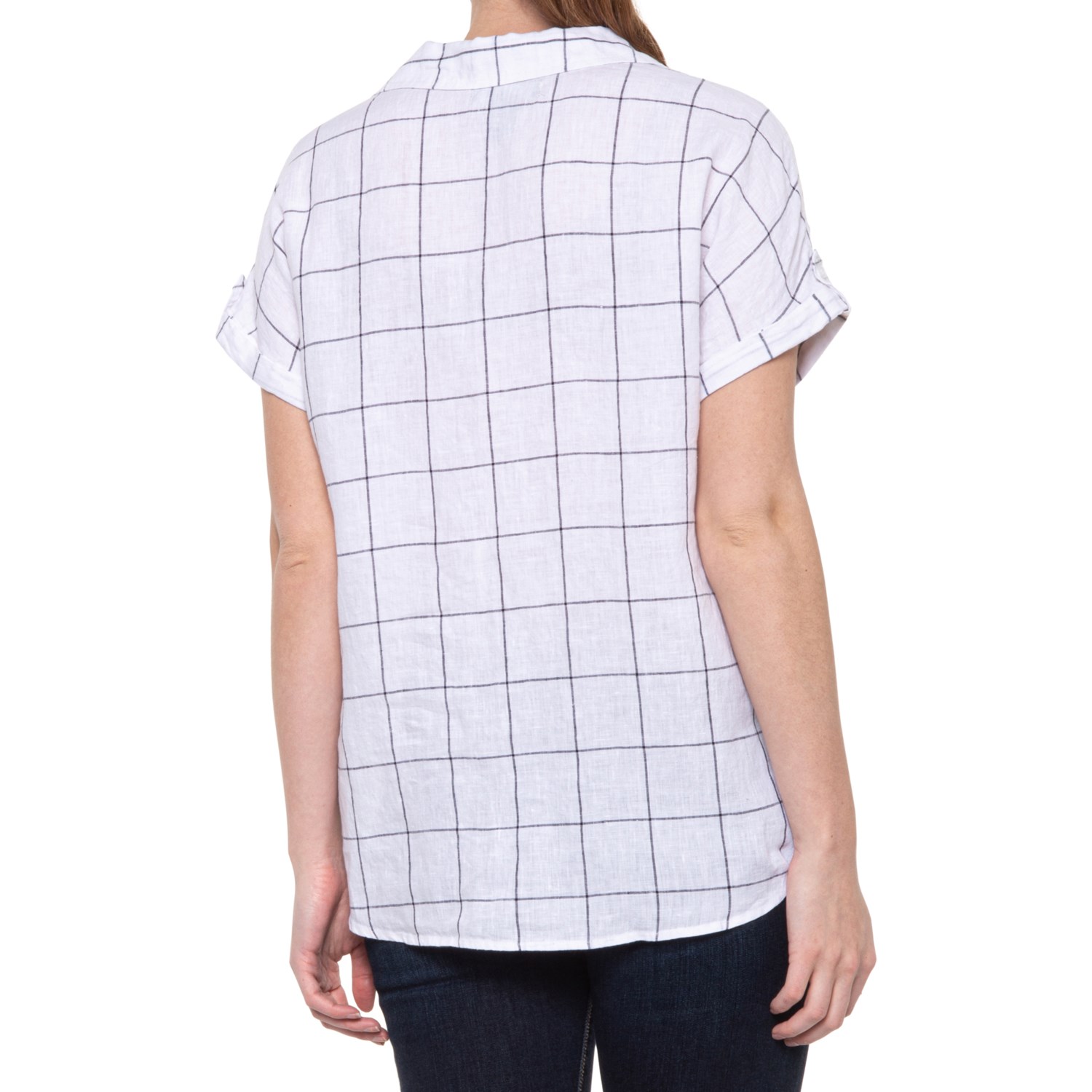 Tahari 100% Linen Windowpane Plaid Shirt (For Women) - Save 22%