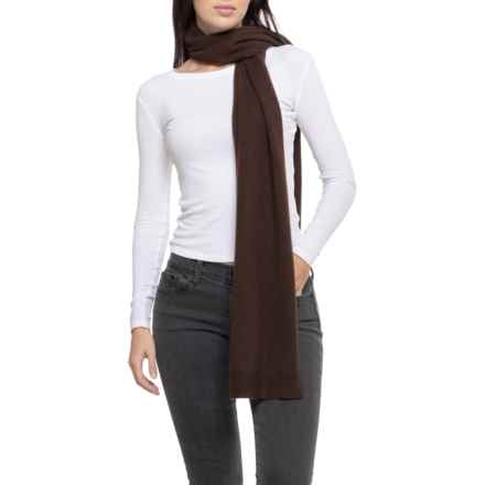 Tahari Basic Jersey Scarf - Cashmere in Chocolate Pl