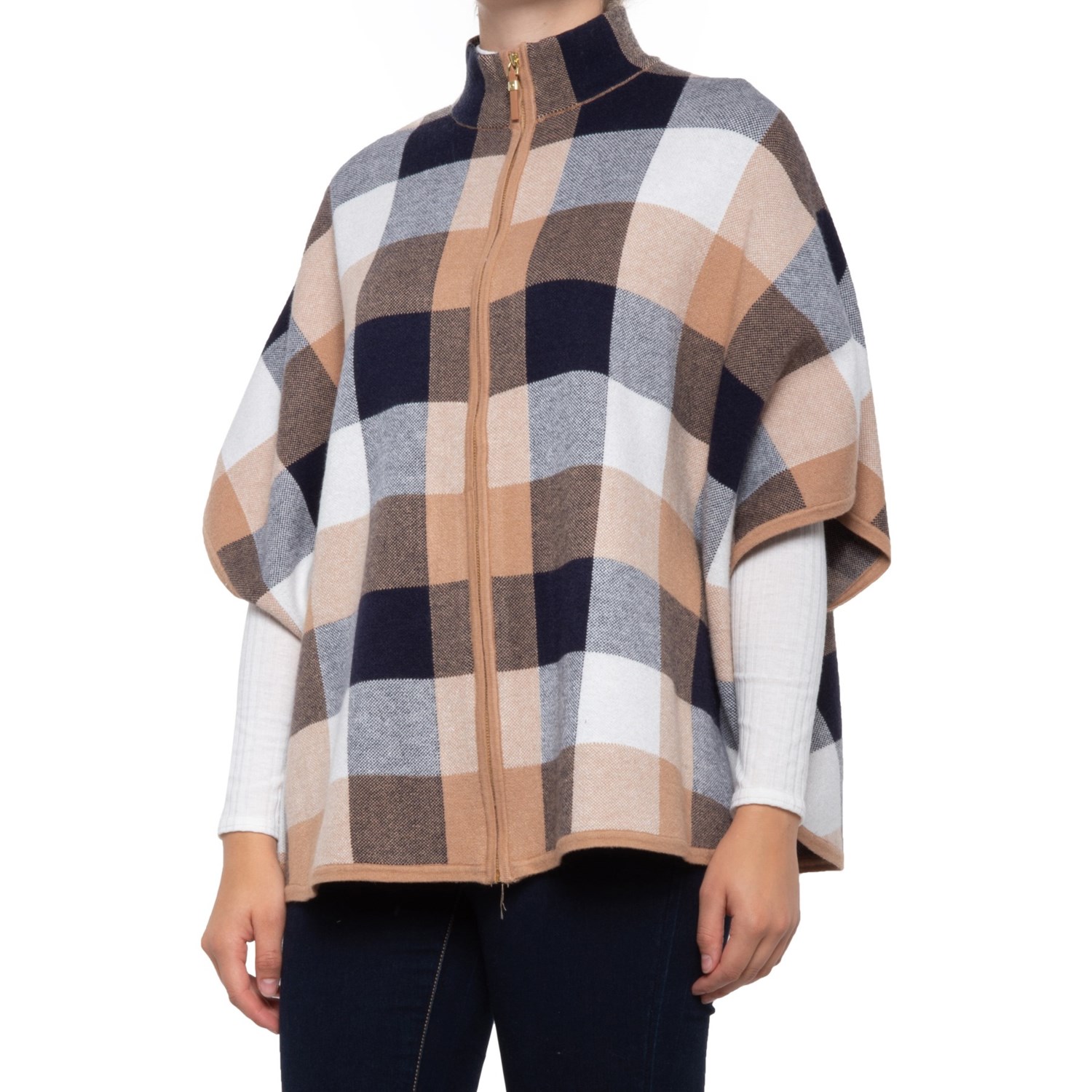 Tahari Buffalo Check Poncho (For Women) - Save 20%