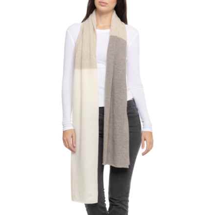 Tahari Color-Blocked Scarf - Cashmere in Sweet Vanilla