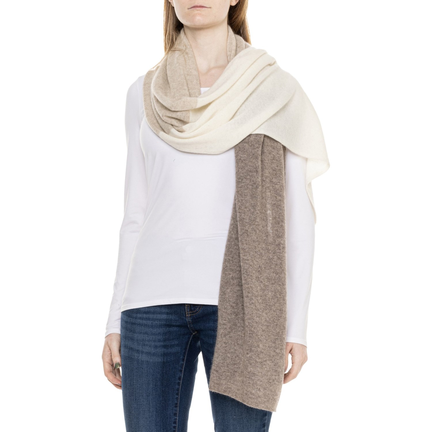 Tahari Color-Blocked Travel Scarf (For Women) - Save 23%