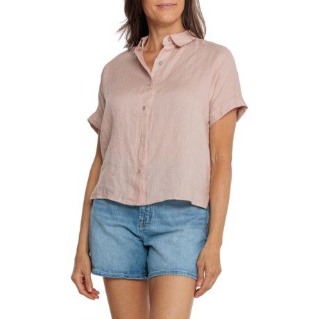 Tahari Dolman Camp Shirt - Short Sleeve in Rose Dust
