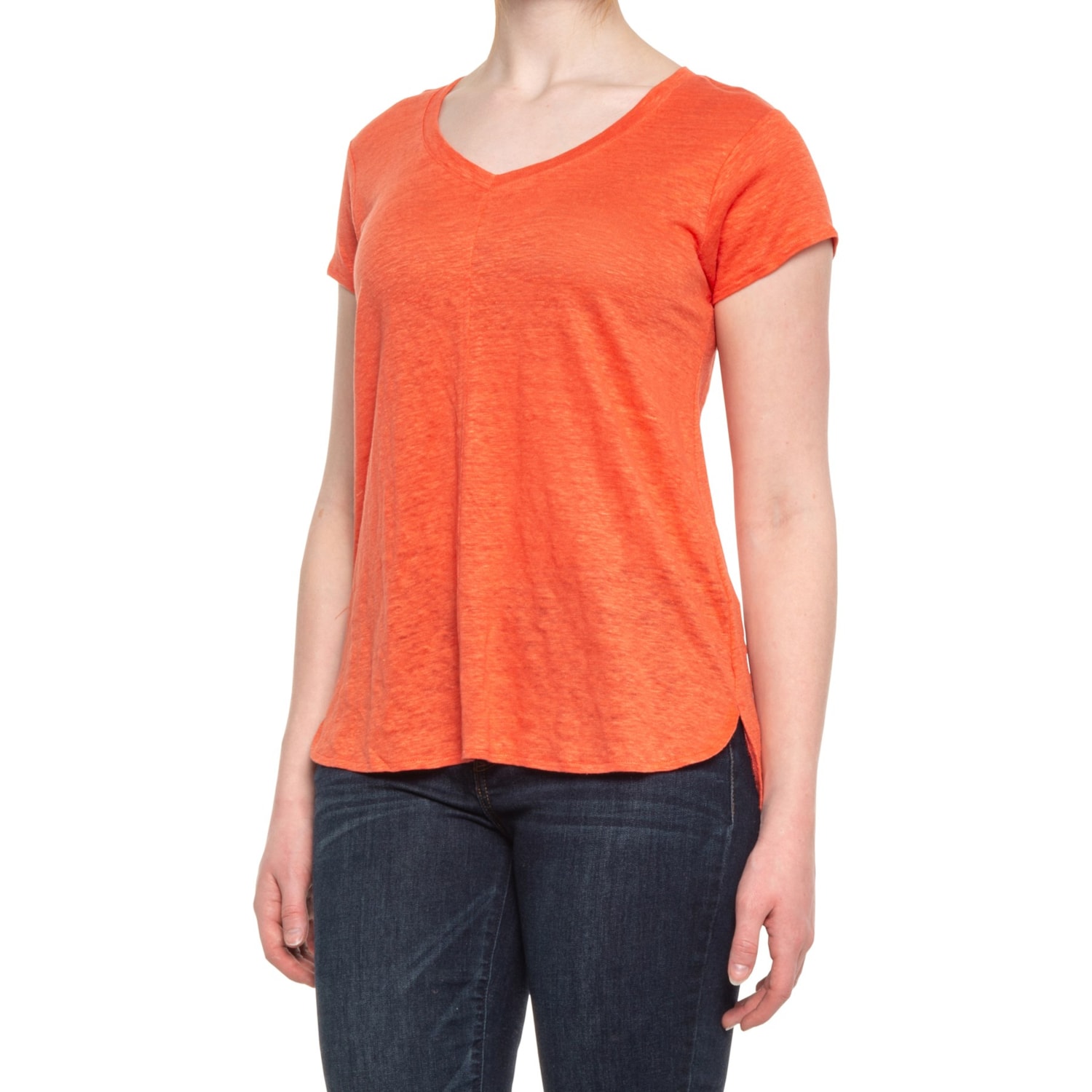 Tahari Linen V-Neck Shirt (For Women 