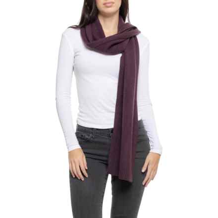 Tahari Overwashed Scarf - Cashmere, 81x11” in Merlot
