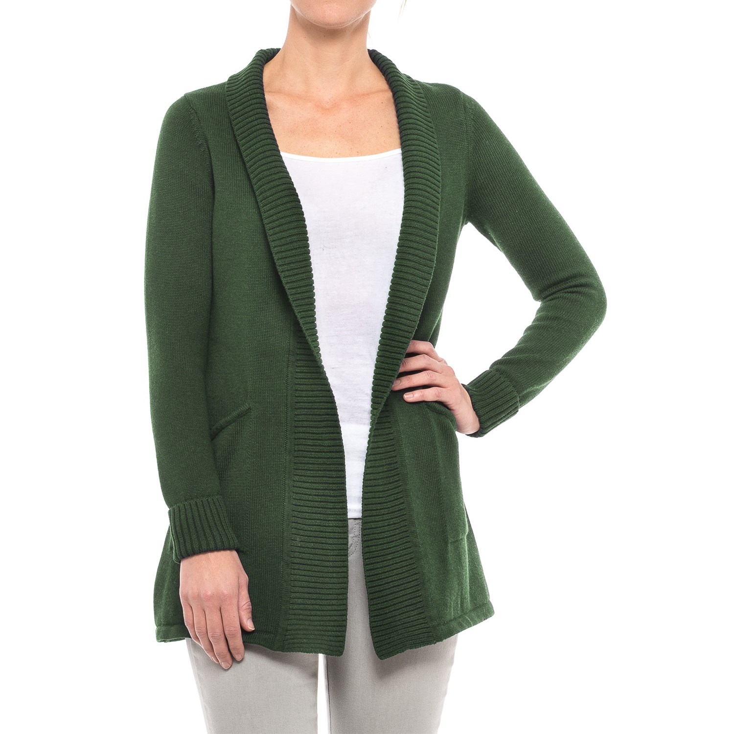 Tahari Ribbed Open Cardigan Sweater (For Women) - Save 30%