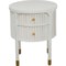 Tahari Round 2-Drawer Side Table - 20x20x24” in White Washed