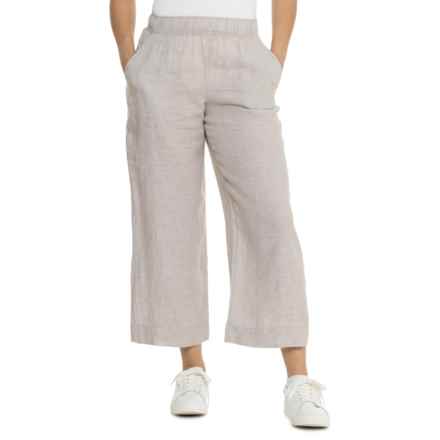 Tahari Wide Leg Crop Pants in Cobblestone