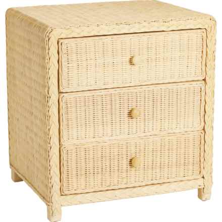 Tahari Zian 3-Drawer Rattan Nightstand - 22x18x24” in Natural