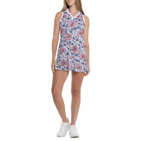 (取寄) テール アクティブウェア ゼナ フォールドオーバー カラー テニス ドレス - Upf 50, スリーブレス Tail Activewear Zena Fold-Over Collar Tennis Dress - UPF 50, Sleeveless  Pink/White/Blue Floral Tail Activewear Zena Fold-Over Collar Tennis Dress - UPF 50