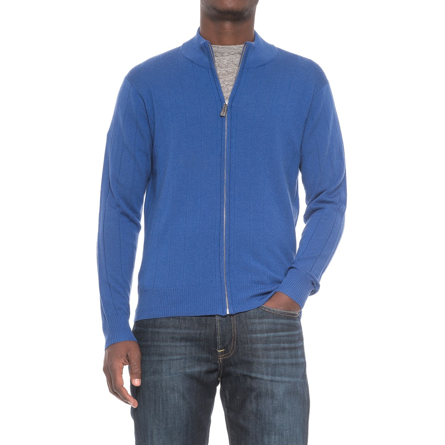 knitted royal blue cardigan sweaters for men