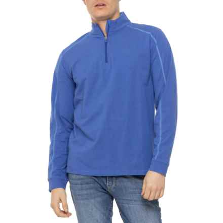TASC Carrollton Zip Neck Shirt - Long Sleeve in Imperial Blue Heather