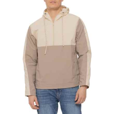 TASC Element Hooded Anorak Jacket - Zip Neck in Sand/Driftwood