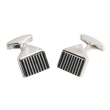 Tateossian Black Agate and Mother-of-Pearl Cufflinks (For Men) in Silver/Black - Closeouts