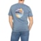 Tec One Explorer Heather Texture Ventura Coast Graphic Rash Guard - UPF 40, Short Sleeve in Chambray Blue
