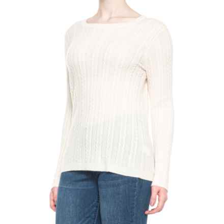 Telluride Clothing Company 100% Cashmere Cable Crew Sweater in Outer Banks Solid