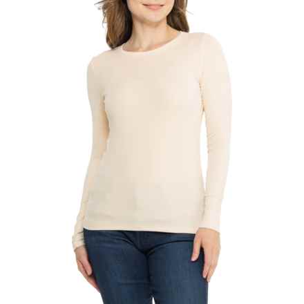 Telluride Clothing Company 1x1 Rib Crew Neck Shirt - Long Sleeve in Oat Milk