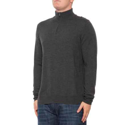 Telluride Clothing Company Basic Sweater - Merino Wool, Zip Neck in Charcoal Grey