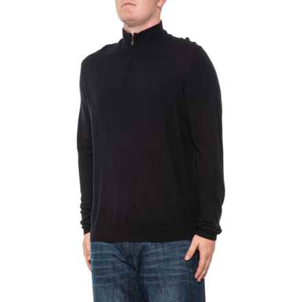 Telluride Clothing Company Basic Zip Neck Sweater - Merino Wool in Navy
