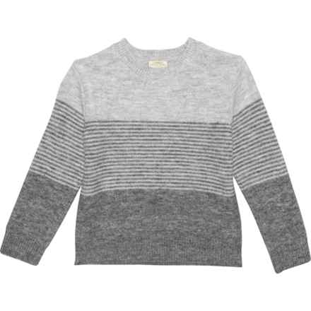 Telluride Clothing Company Big Boys Color-Block Striped Sweater in Heather Grey/Charcoal Grey