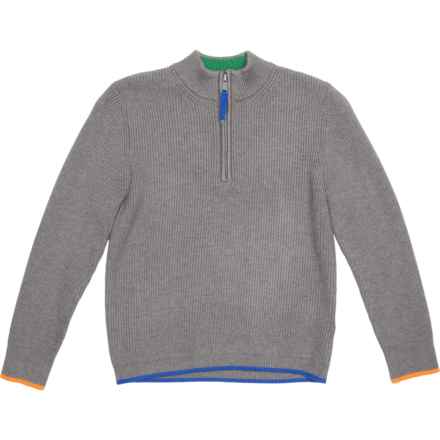 Telluride Clothing Company Big Boys Ribbed Sweater - Zip Neck in Grey