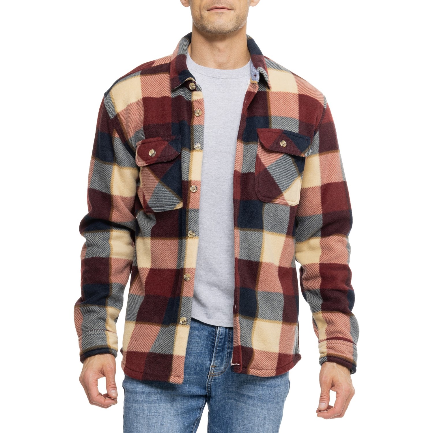 (取寄) テルライドクロージングカンパニー ビスマルク シェルパ フランネル シャツ ジャケット Telluride Clothing Company Bismarck Sherpa Flannel Shirt Jacket  Burgundy Telluride Clothing Company Bismarck Sherpa Flannel Shirt Jacket