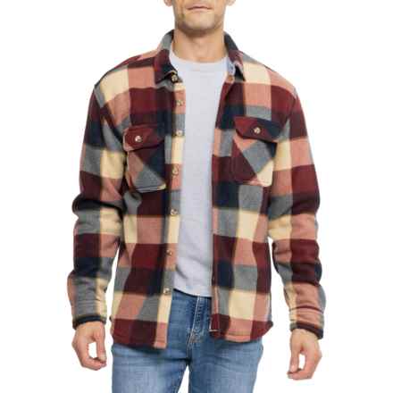 Telluride Clothing Company Bismarck Sherpa Flannel Shirt Jacket in Burgundy