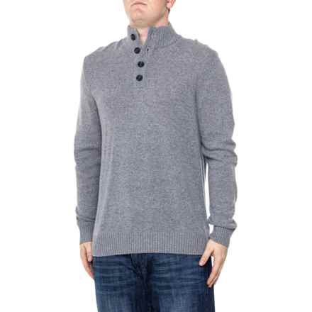 Telluride Clothing Company Button Mock Neck Sweater - Wool in Uniform Grey