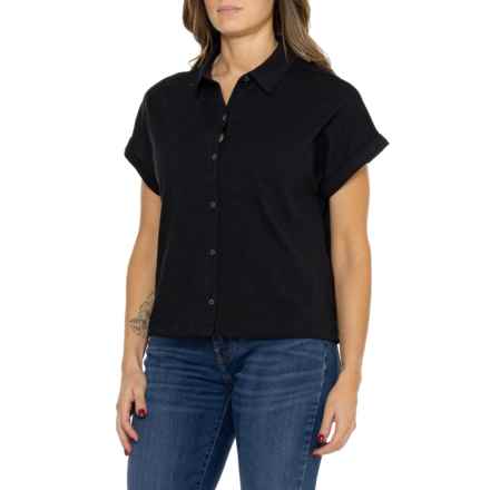 Telluride Clothing Company Button-Up Dolman Shirt - Short Sleeve in Black Beauty
