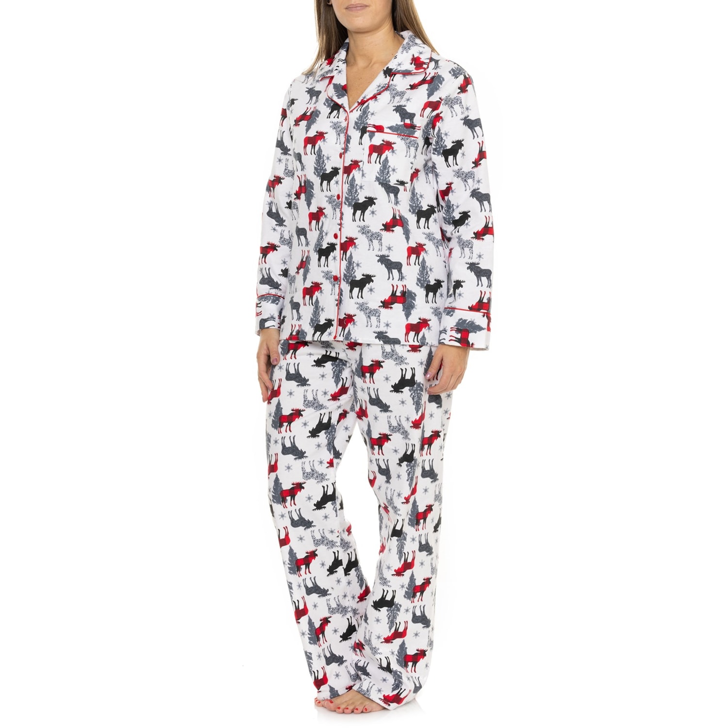 Family Matching Christmas Pajamas Satin Pjs Long Sleeve Button-Down Loungewear Set Mom And Son Matching Outfits Man Matching Christmas Pajamas