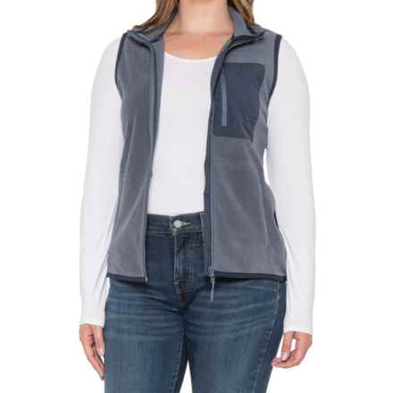 Telluride Clothing Company Fleece Vest in Grisaille Black Iris Trims