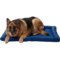 Telluride Clothing Company Grid Crate Mat Dog Bed - 42x28” in Navy/Light Blue