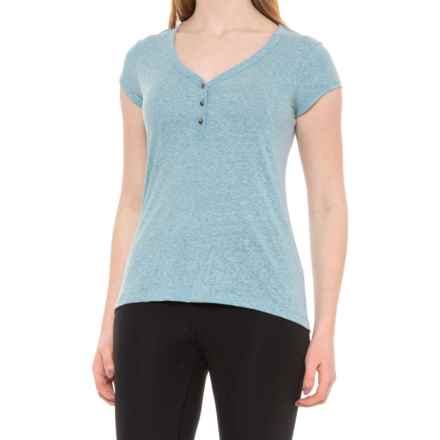 Telluride Clothing Company Henley V-Neck Shirt - Short Sleeve in Adriatic Blue