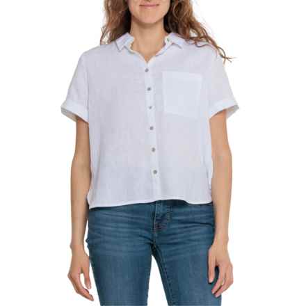 Telluride Clothing Company One Pocket Camp Shirt - Linen, Short Sleeve in White Solid