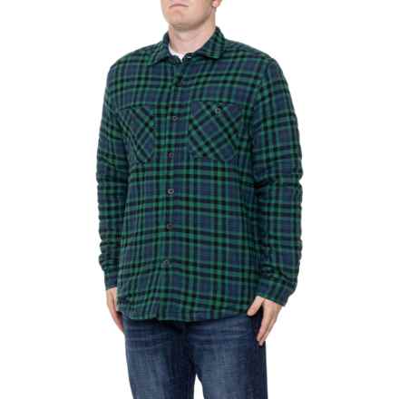 Telluride Clothing Company Palmer Plaid Flannel Button-Front Shacket in Naval Academy Combo