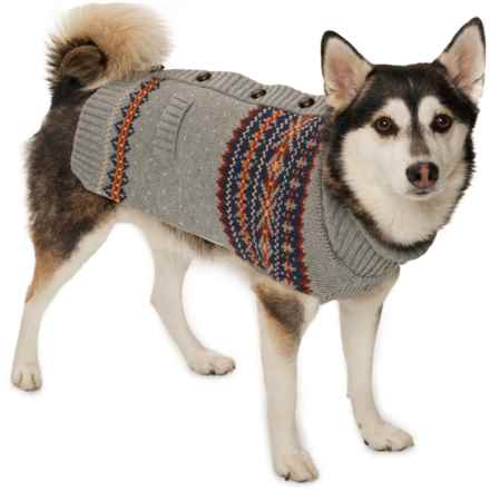 Telluride Clothing Company Paul Jacquard Collar Dog Sweater in Grey