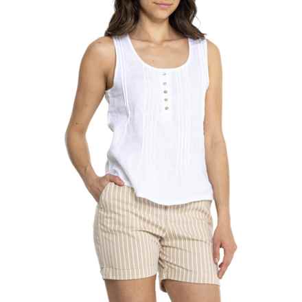 Telluride Clothing Company Pleated Tank Top - Linen in White Solid