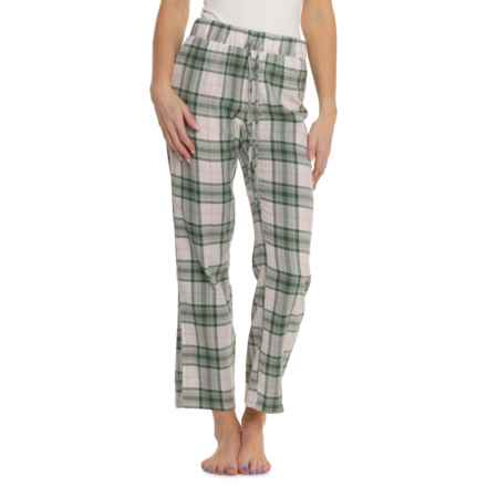 Telluride Clothing Company Straight Leg Flannel Lounge Pants in Forest Green/Pink