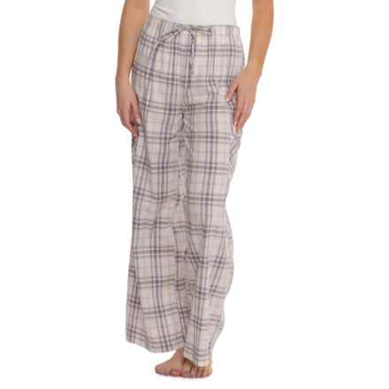 Telluride Clothing Company Wide-Leg Cargo Flannel Pants in Blue Taupe